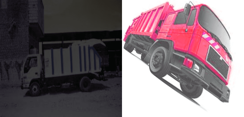 زباله کش - دو نمونه کامیون